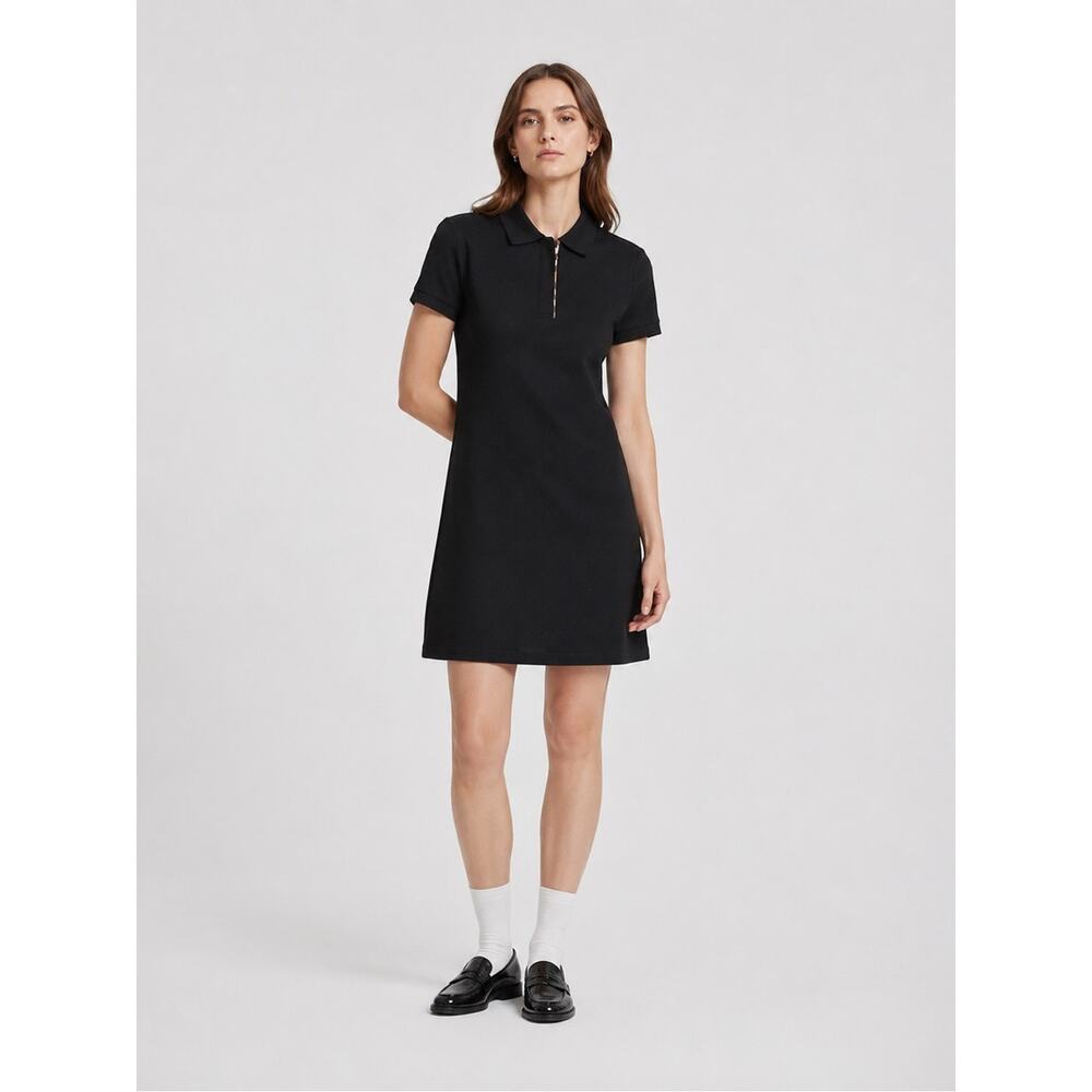 Burberry Black Polo Mini Dress with Signature Check New L - Picture 10 of 10